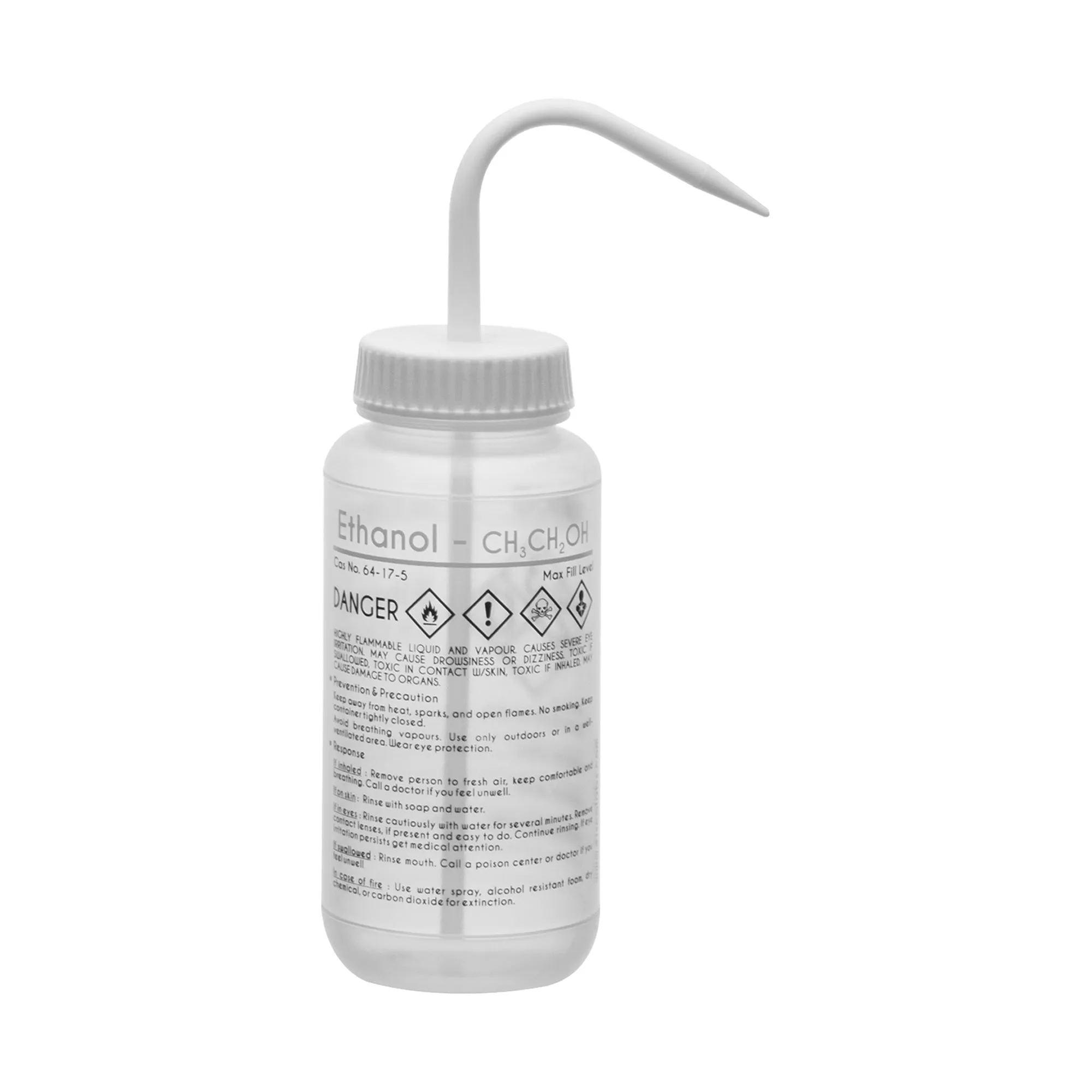 Performance Plastic Wash Bottle, Ethanol, 500 ml - Labeled (2 Color)