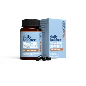 Plus CBD Oil Gold Softgels - 15mg CBD per softgel (60ct bottle) *NEW LOOK - SAME GREAT FORMULA*