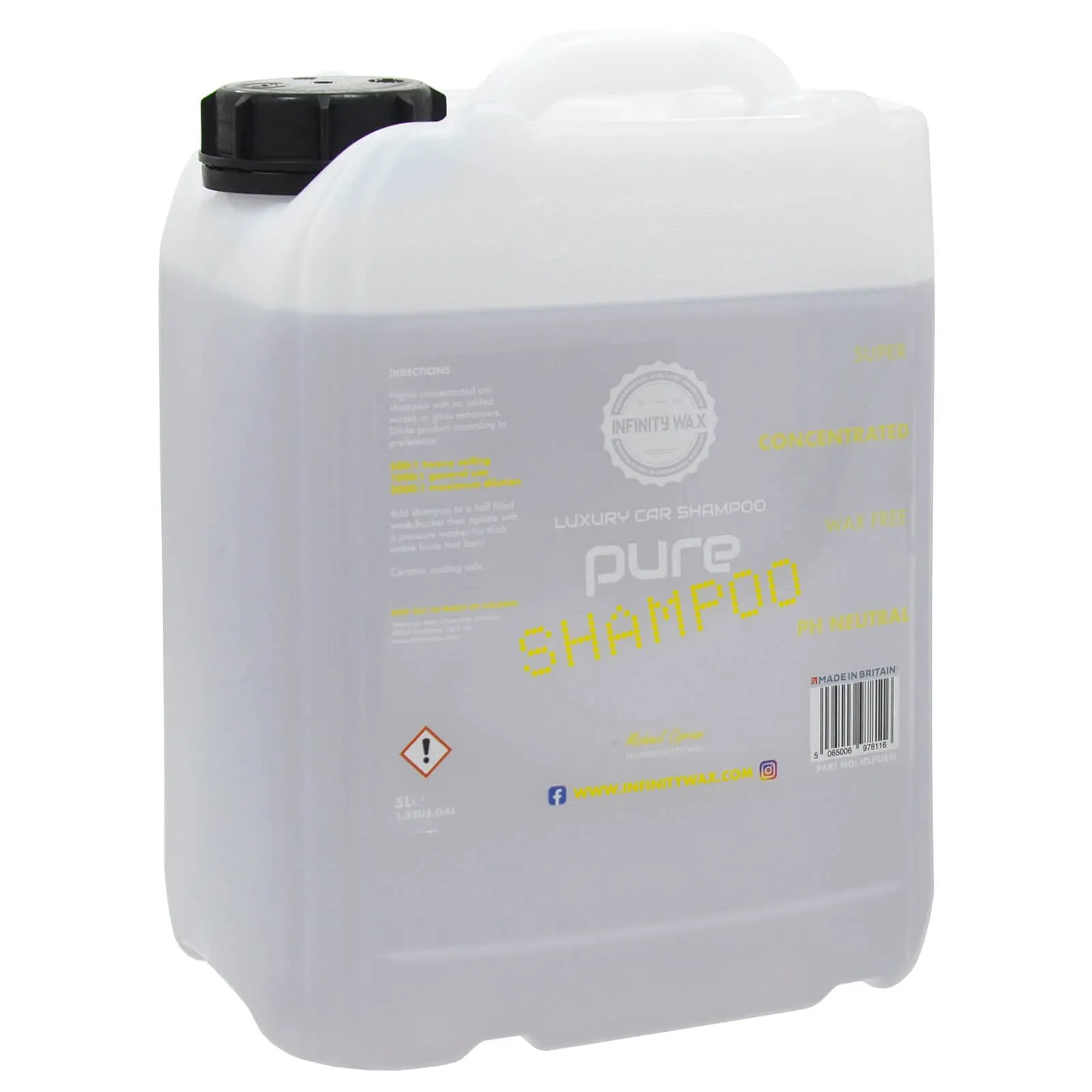 Pure Shampoo Luxury Car Wash Cleaning Wax Free PH Neatral