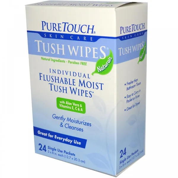 PURE TOUSH - Tush Wipes Flushable - 24 Wipes