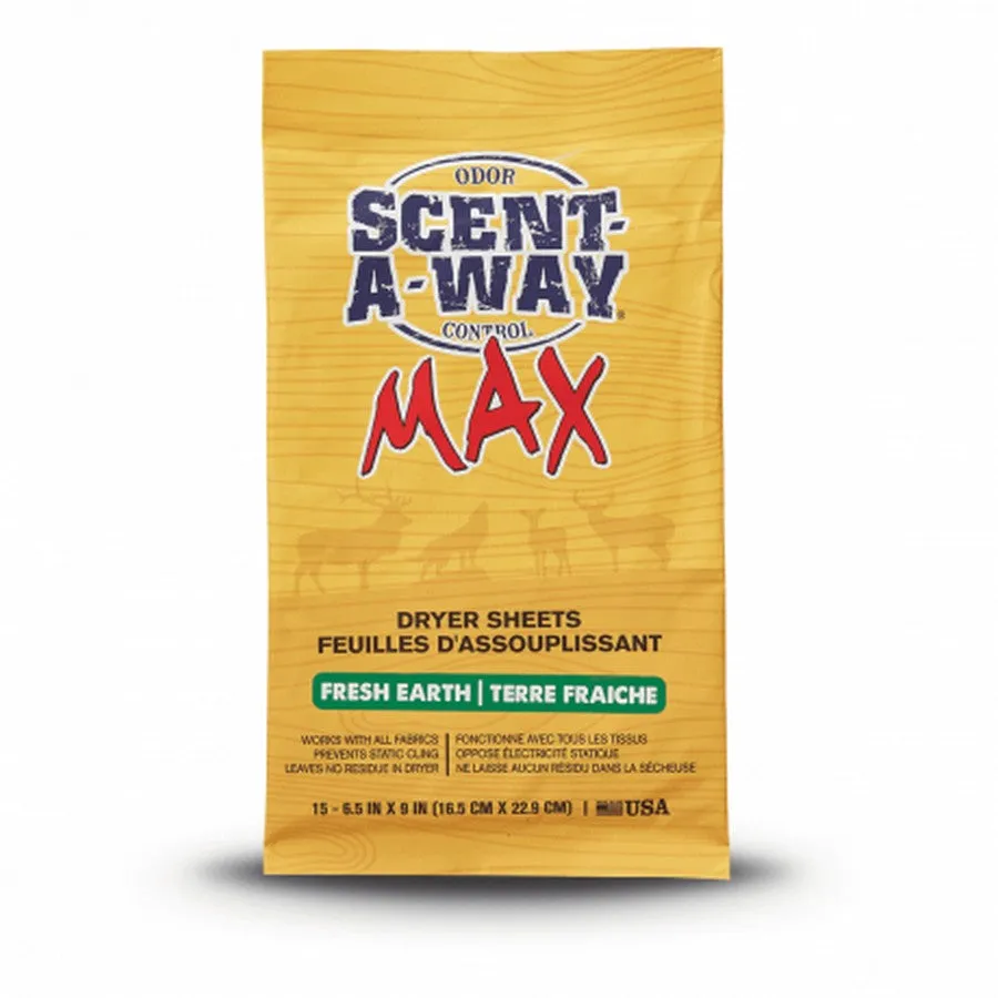 Scent-A-Way Max Dryer Sheets Fresh Earth 15 Pack