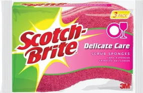 Scotch-Brite DD-3 Scrub Sponge, 4.4 in L, 2.6 in W, 0.8 in Thick, Cellulose, Pink :PK  3: QUANTITY: 1