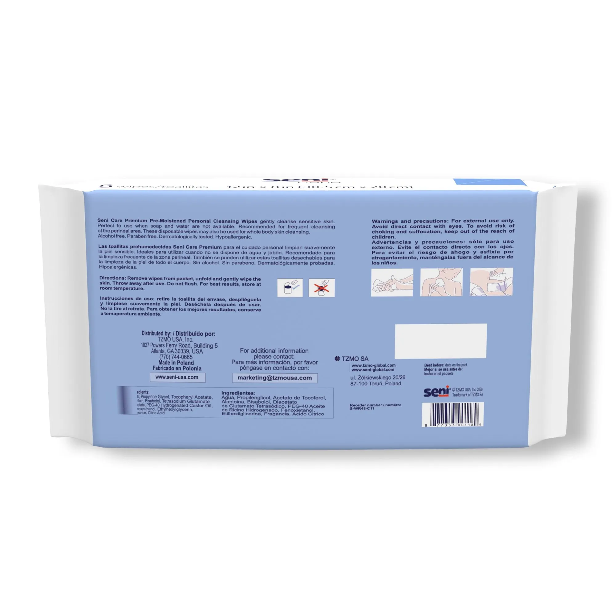 Seni® Care Delicate Cleansing Wipes, 48 ct.