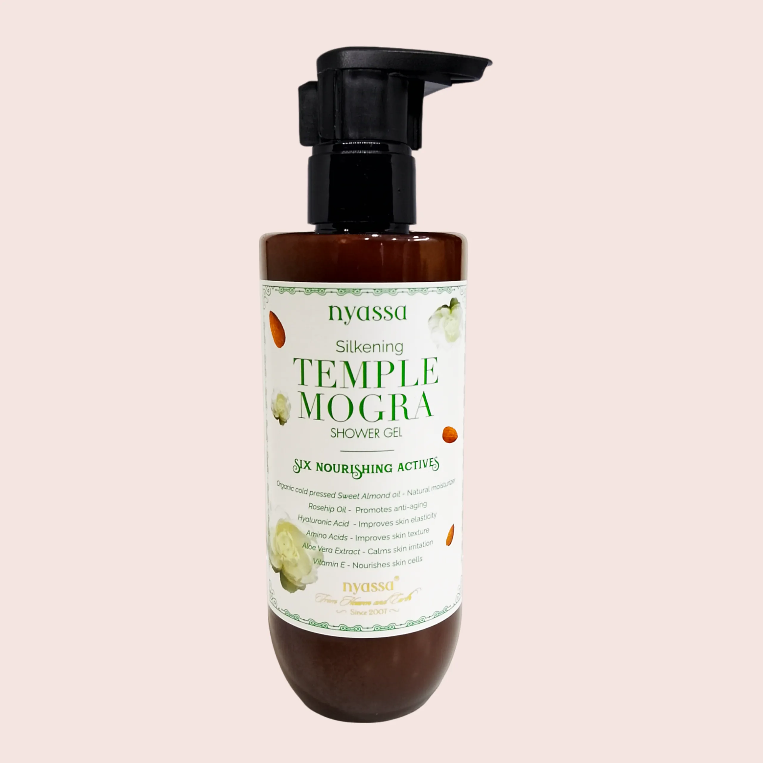 Silkening and relaxing Temple Mogra Shower Gel with 6 nourishing actives