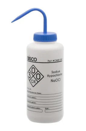 Sodium Hypochlorite Wash Bottle (Bleach), 1000mL - LDPE