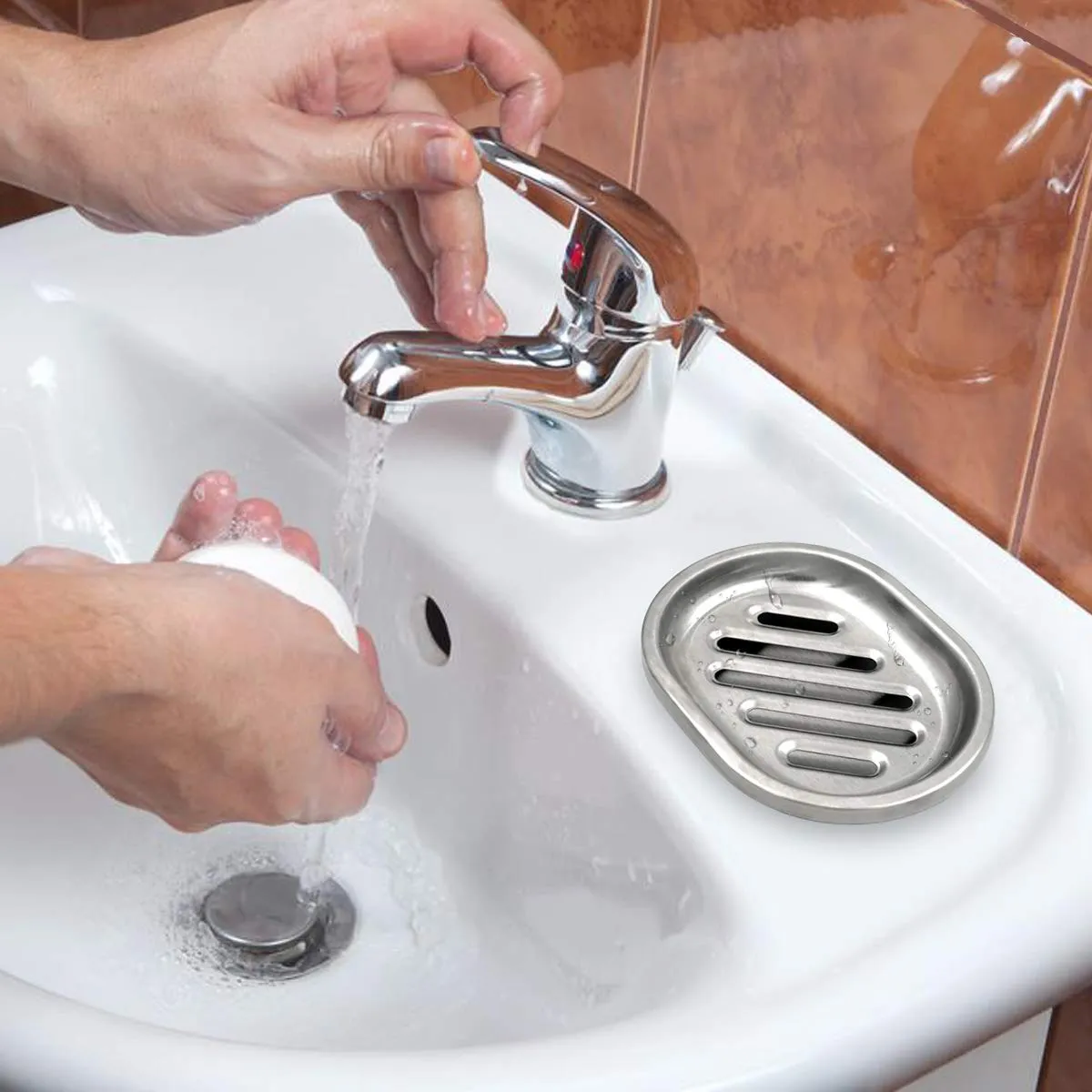 SPARRO: Double Layer Stainless Steel Soap Holder with Draining Tray
