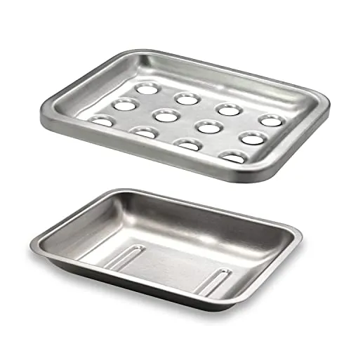 SPARRO: Double Layer Stainless Steel Soap Holder with Draining Tray