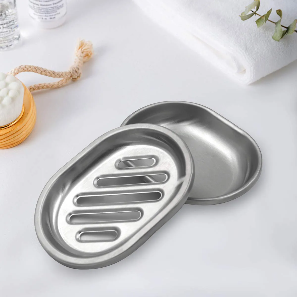 SPARRO: Double Layer Stainless Steel Soap Holder with Draining Tray