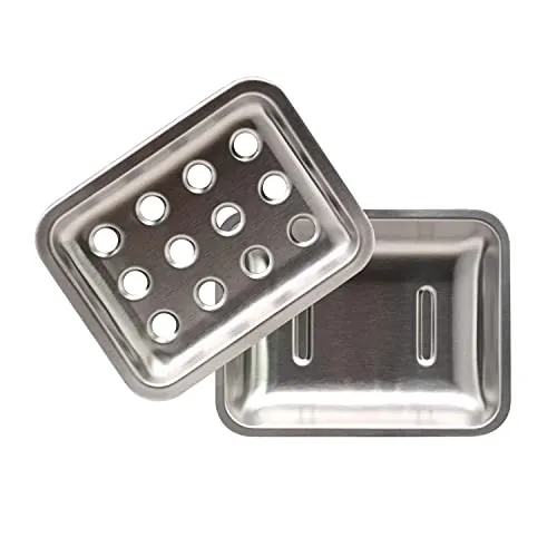 SPARRO: Double Layer Stainless Steel Soap Holder with Draining Tray