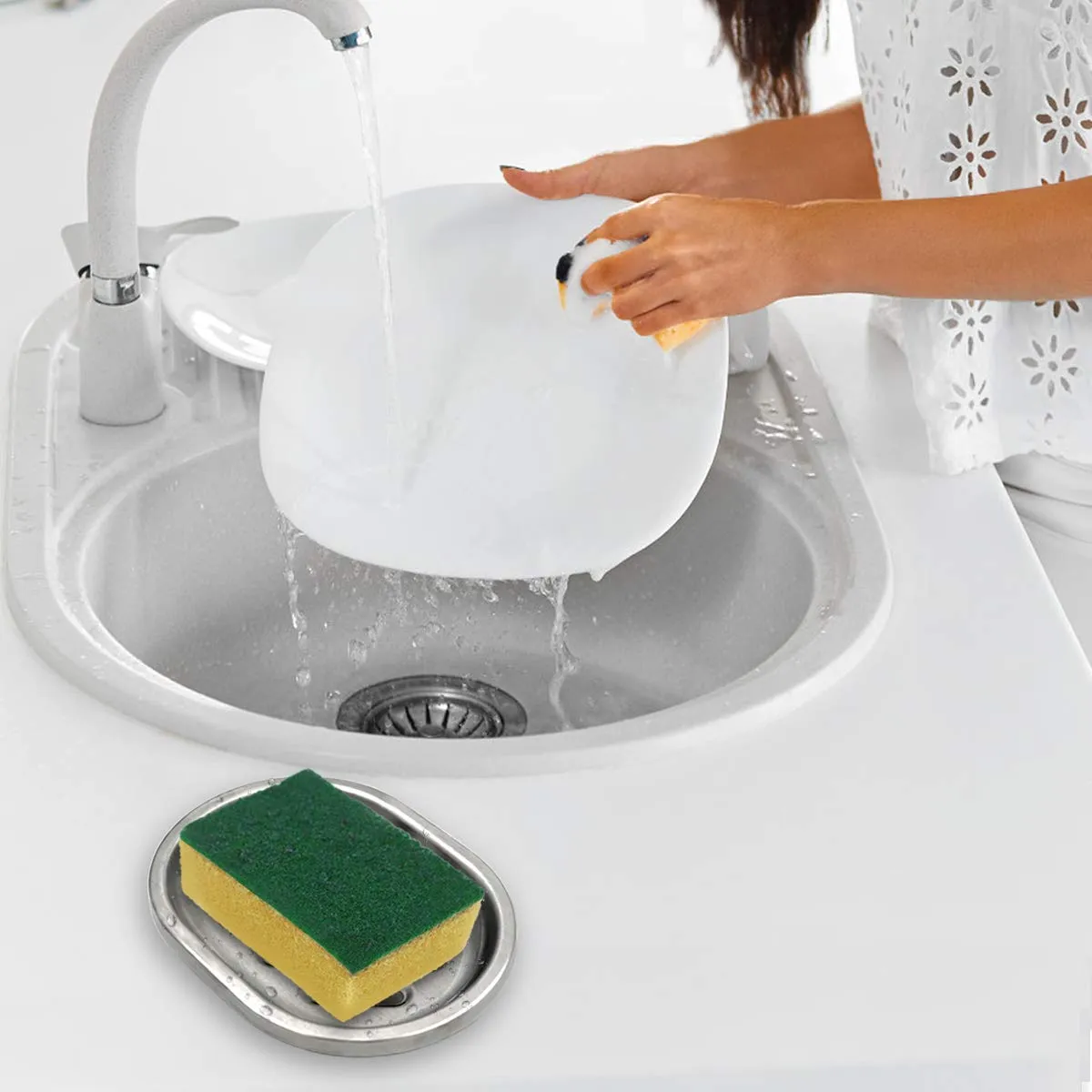 SPARRO: Double Layer Stainless Steel Soap Holder with Draining Tray