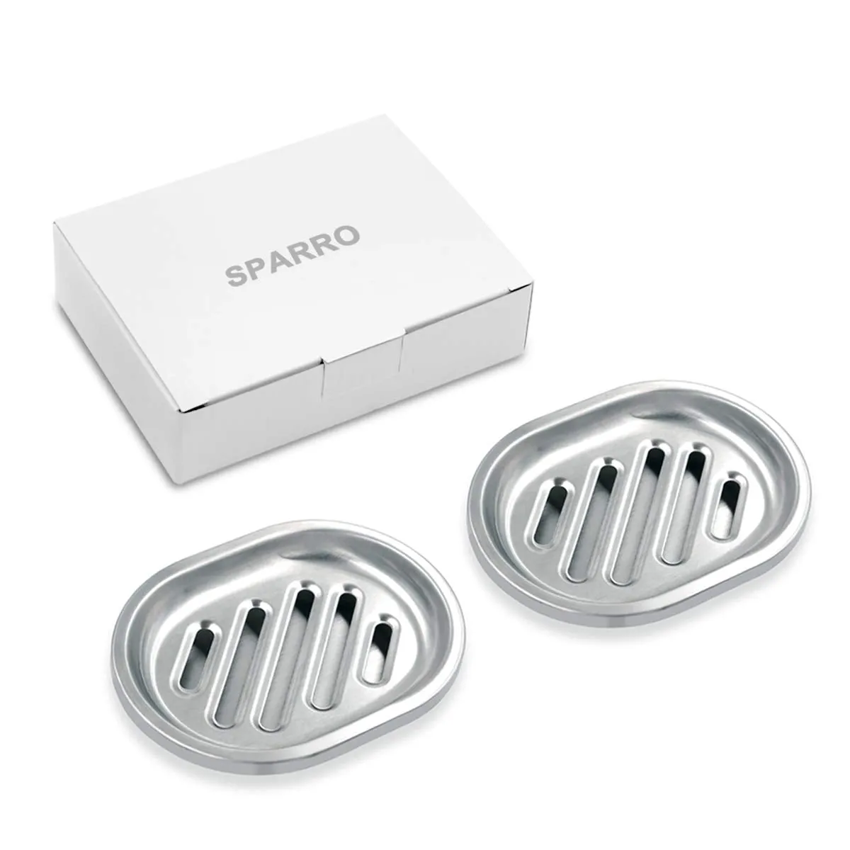 SPARRO: Double Layer Stainless Steel Soap Holder with Draining Tray