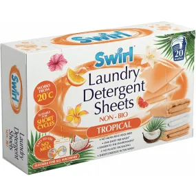 Swirl Non-Bio Tropical Laundry Detergent Sheets, 20 Pack