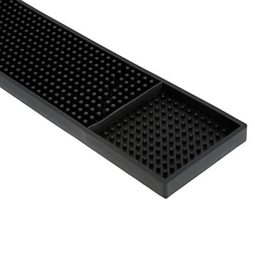 Tebery 2 Pack Black Mat 23" x 3" Rubber Bar Service Mat for Counter Top