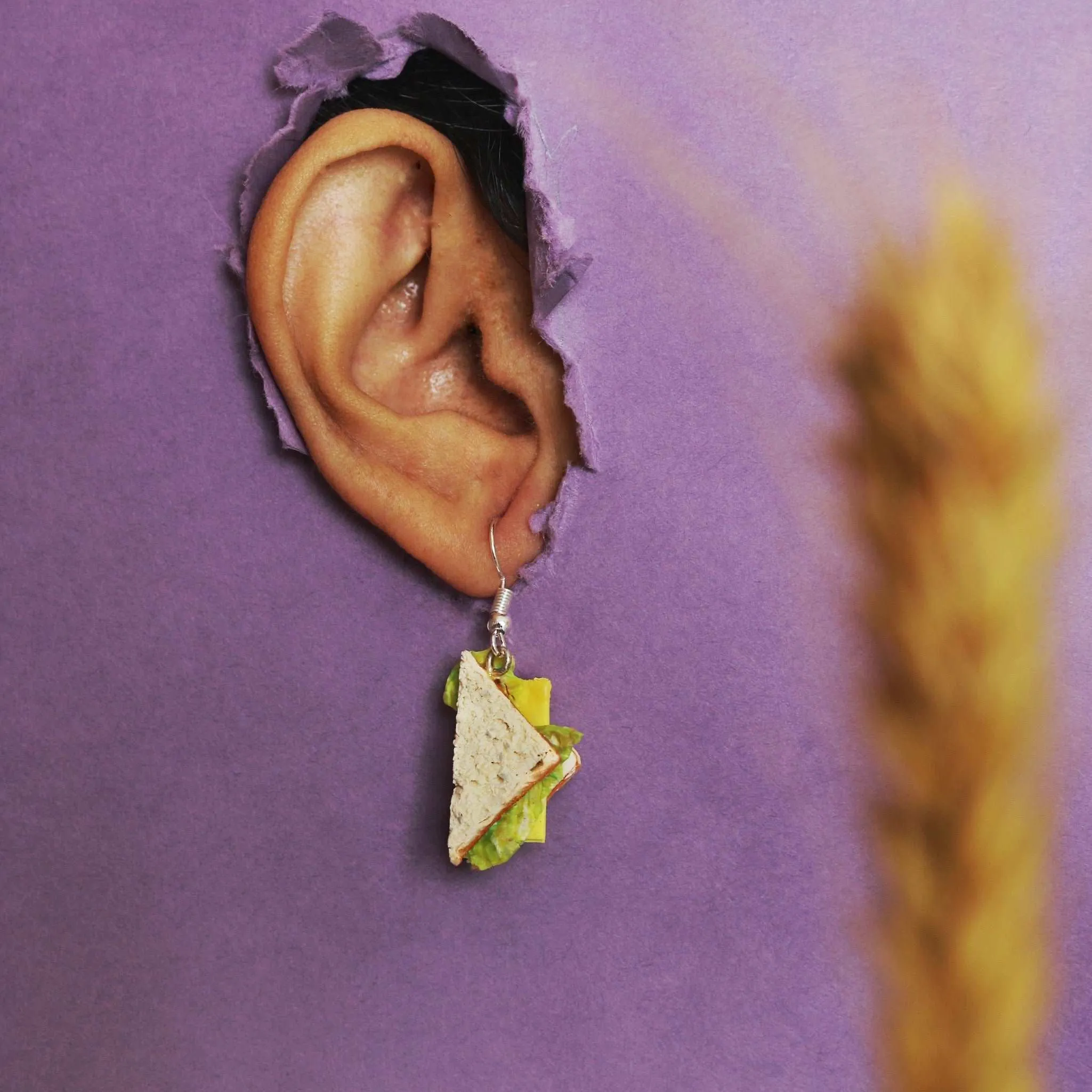 Vegetable Sandwich Mini Food Earrings